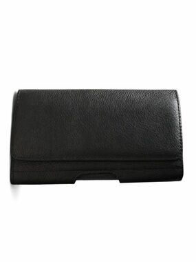 Black Leather Phone Wallet Case